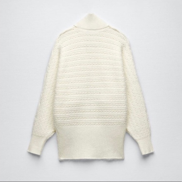 Zara Bow Collar Knit Sweater in Ecru - Picture 13 of 15